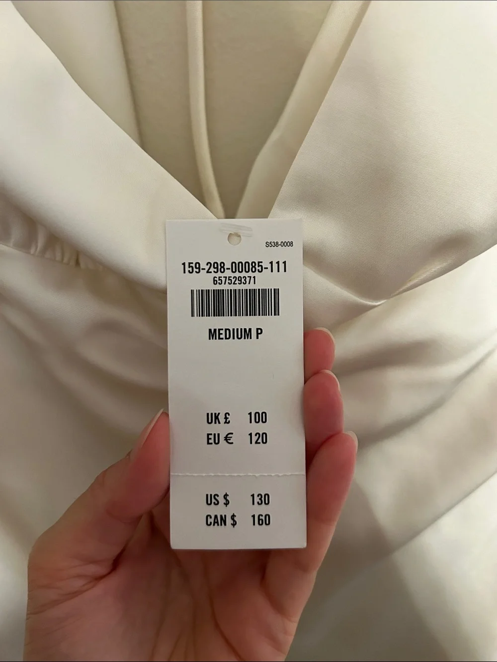 Abercrombie & Fitch Cream Satin V-Neck Maxi Dress